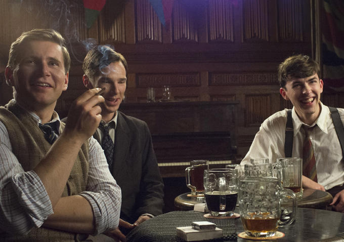 Still of Matthew Beard, Benedict Cumberbatch and Allen Leech in The Imitation Game (2014)