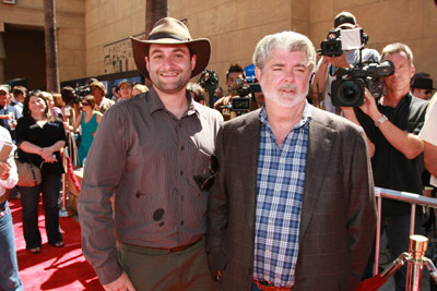 George Lucas and Dave Filoni at event of Star Wars: The Clone Wars (2008)