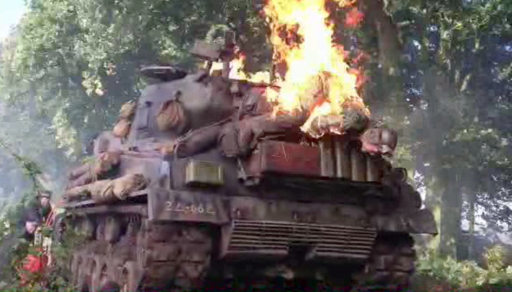 Sean falling from a tank on fire in this Taurus World Stunt Award winning specialty Stunt on David Ayer's 
