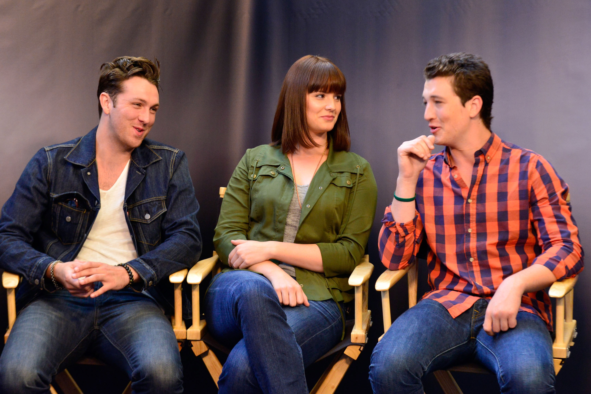 Christian Madsen, Miles Teller and Amy Newbold at event of Divergente (2014)
