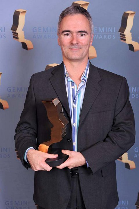 Serge Côté receiving his 2010 Gemini Award for his score for A World of Wonders