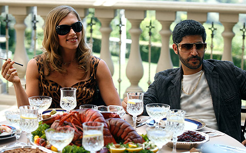 Branka Katic and Assaf Cohen as Nika and Yair Marx on HBO's Entourage.