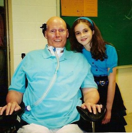 Director, Christopher Reeve with Vanessa Marano as the young Brooke in 