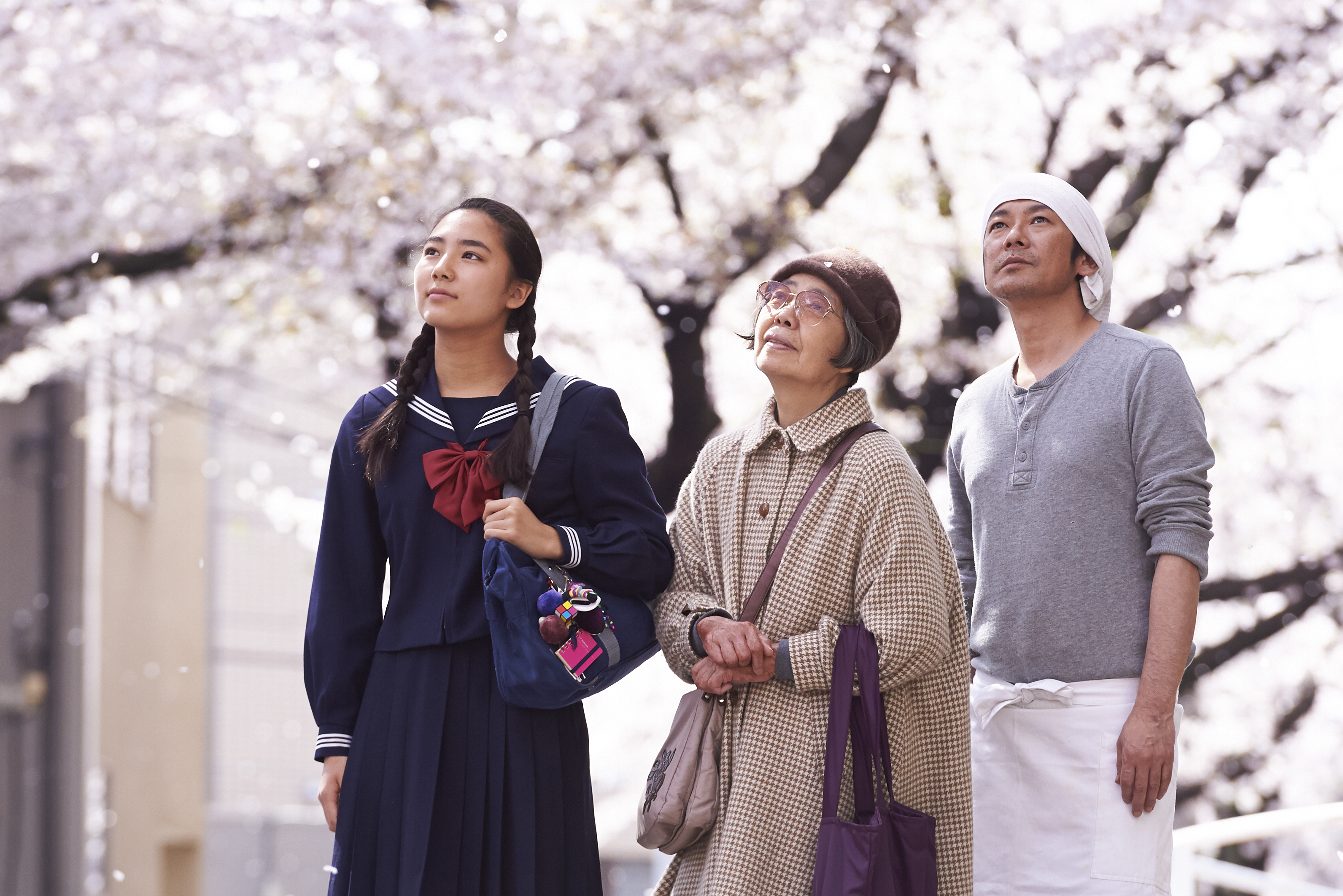 Still of Kirin Kiki, Masatoshi Nagase and Kyara Uchida in An (2015)