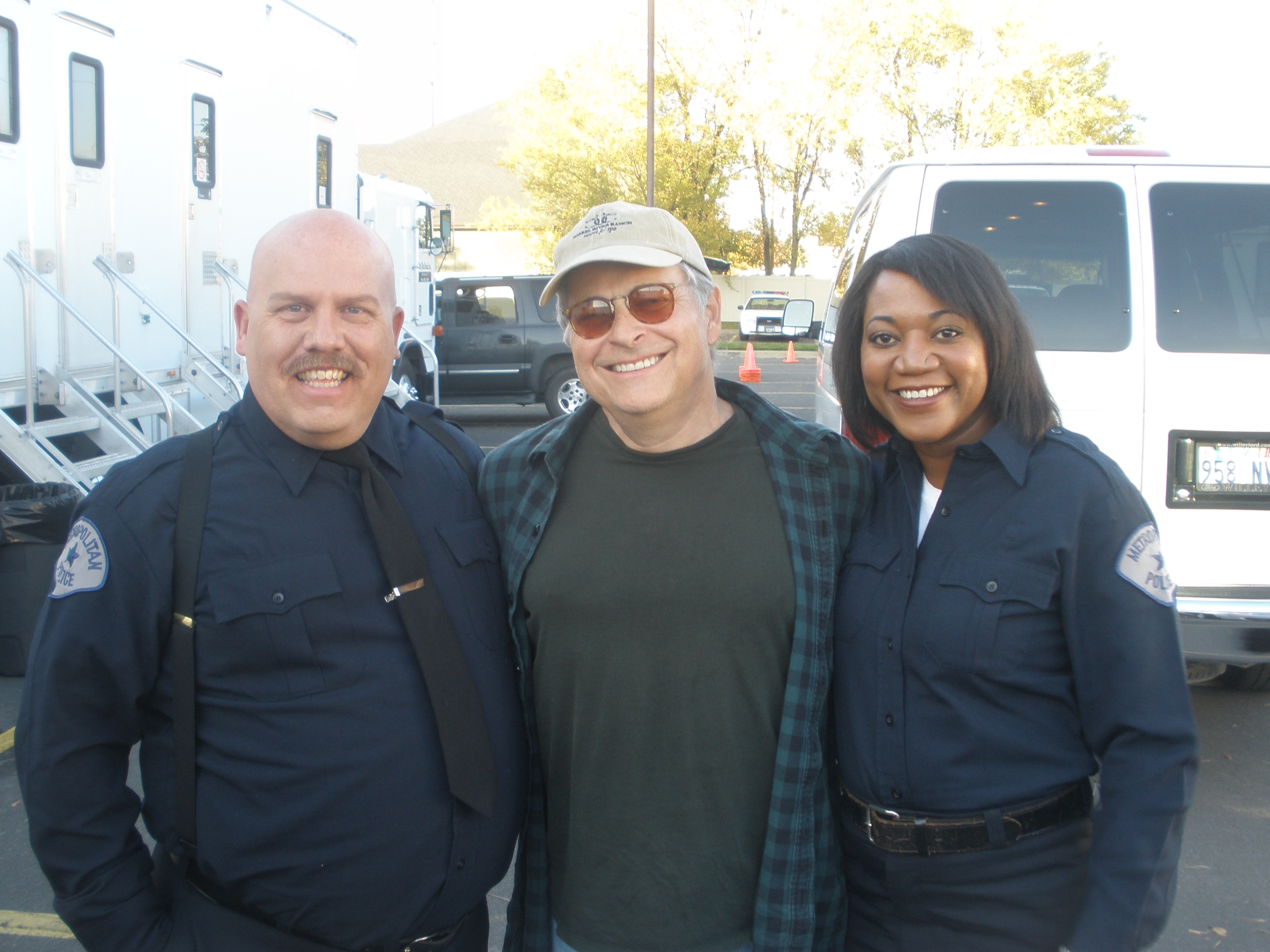D.L. with Lawrence Kasdan and Yolanda Wood on the set of 