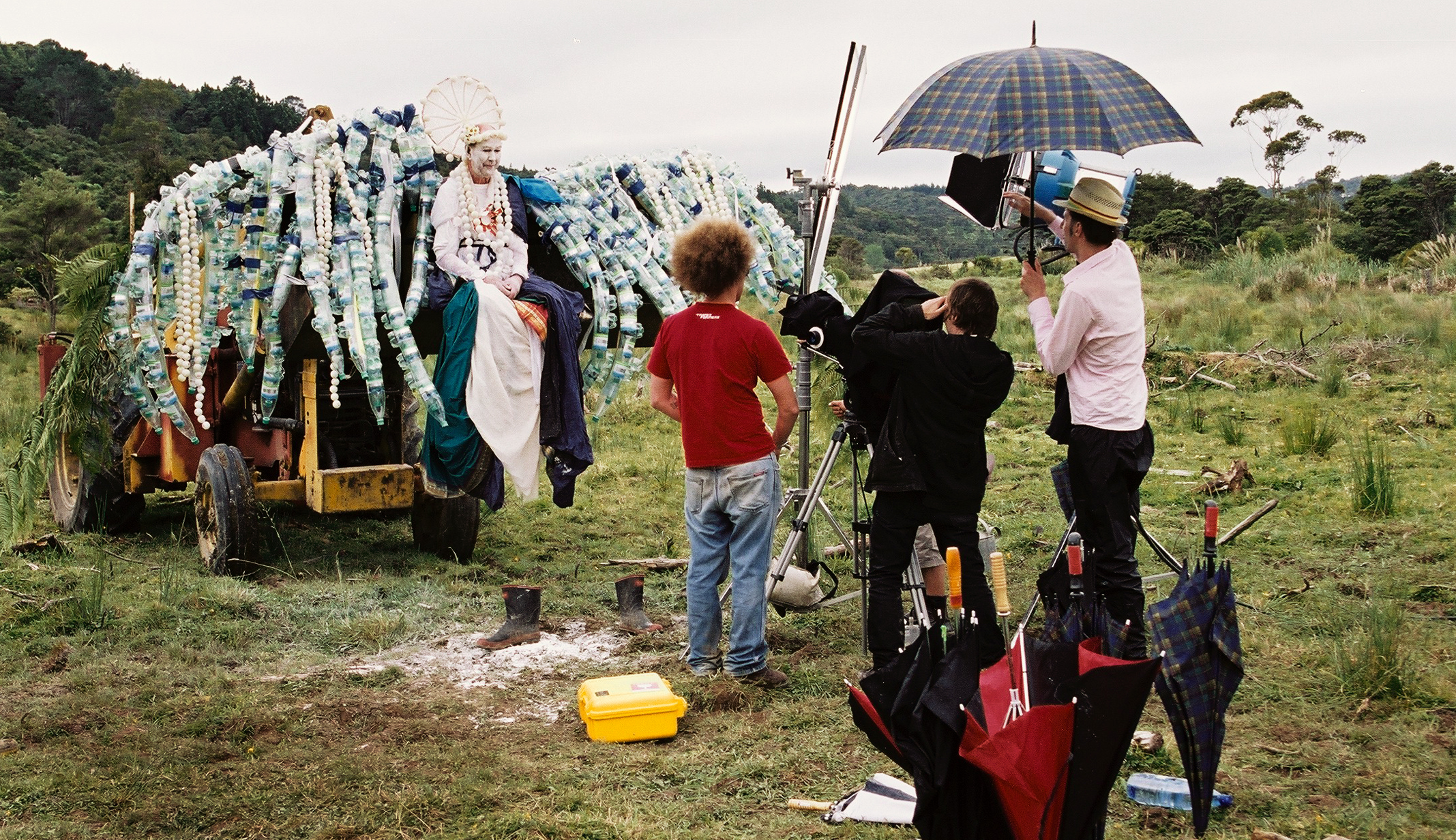 On set. Rubbings from a Live Man, New Zealand 2008