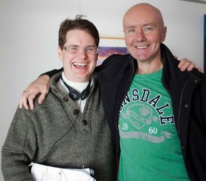 Rob Heydon and Irvine Welsh on Set of Irvine Welsh's Ecstasy. Day 2, Heather's House.