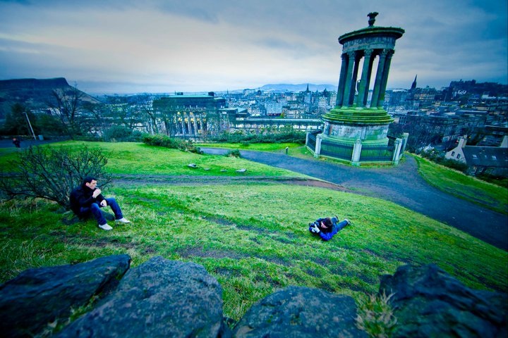 Shooting on Carlton Hill, Edinburgh, Scotland. Adam Sinclair, Rob Heydon