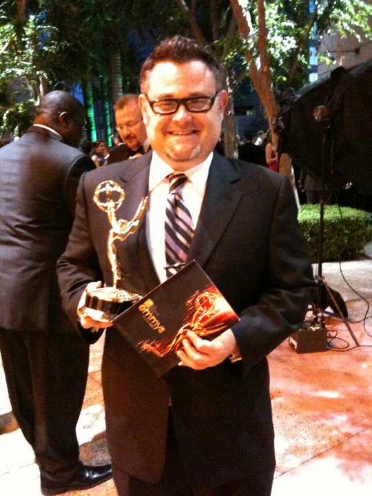 Scott Rockett after winning his Emmy, 2011.