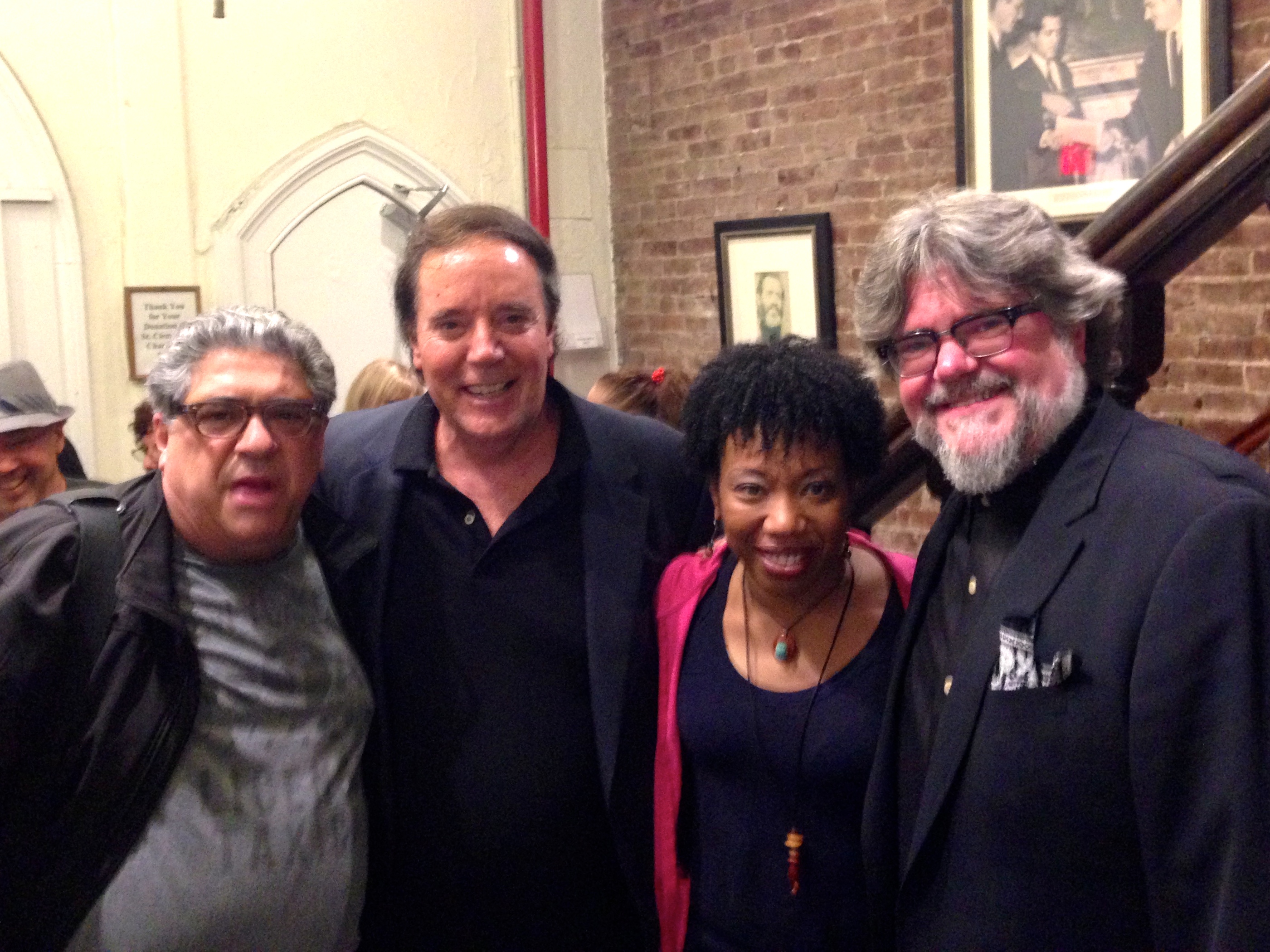 (L to R) Vincent Pastore, producer Ric Zivic, Portia and Steven Jon Whritner at a performance of Queen For A Day.