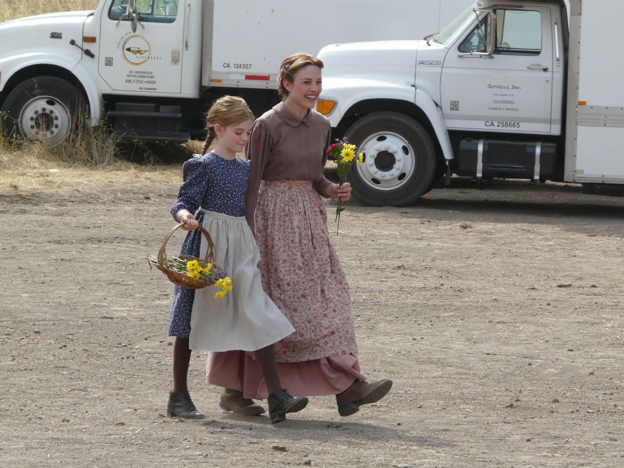 Julie Mond and Morgan Lily on the set of Love's Everlasting Courage