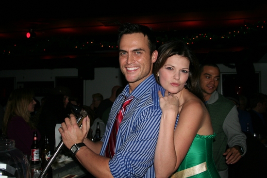 Kate Shindle, Cheyenne Jackson at Stockings With Care Celebrity Bartending Night (2009)