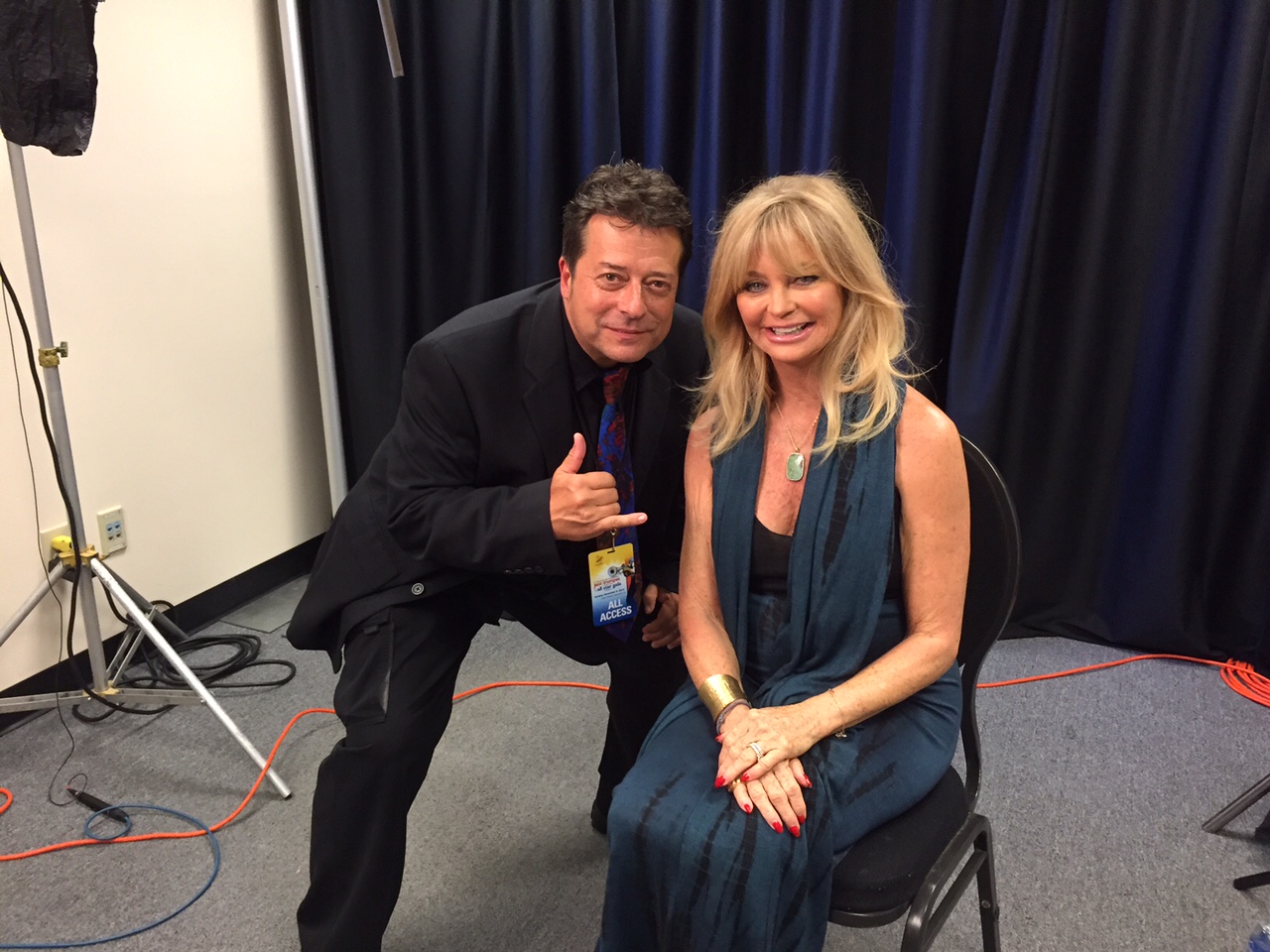 Kenneth K. Martinez Burgmaier Directed & Producer working with Academy Award winner Goldie Hawn 2014 at the Dolby Theater in Hollywood