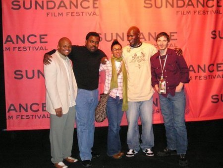 Iron E Singleton, Solomon Mayfield, Kaira Whitehead, Anthony K. Hyatt, and Chris Burns at the Somebodies Premiere - 2006 Sundance Film Festival