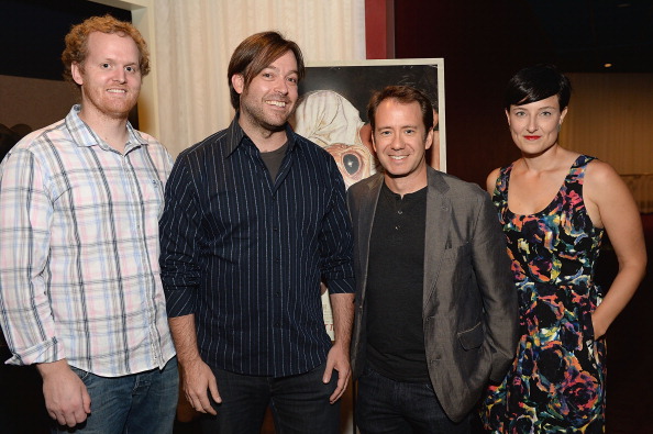 John Suits, Gabriel Cowan, Jacob Vaughan, Adele Romanski at the BAD MILO Los Angeles premiere.