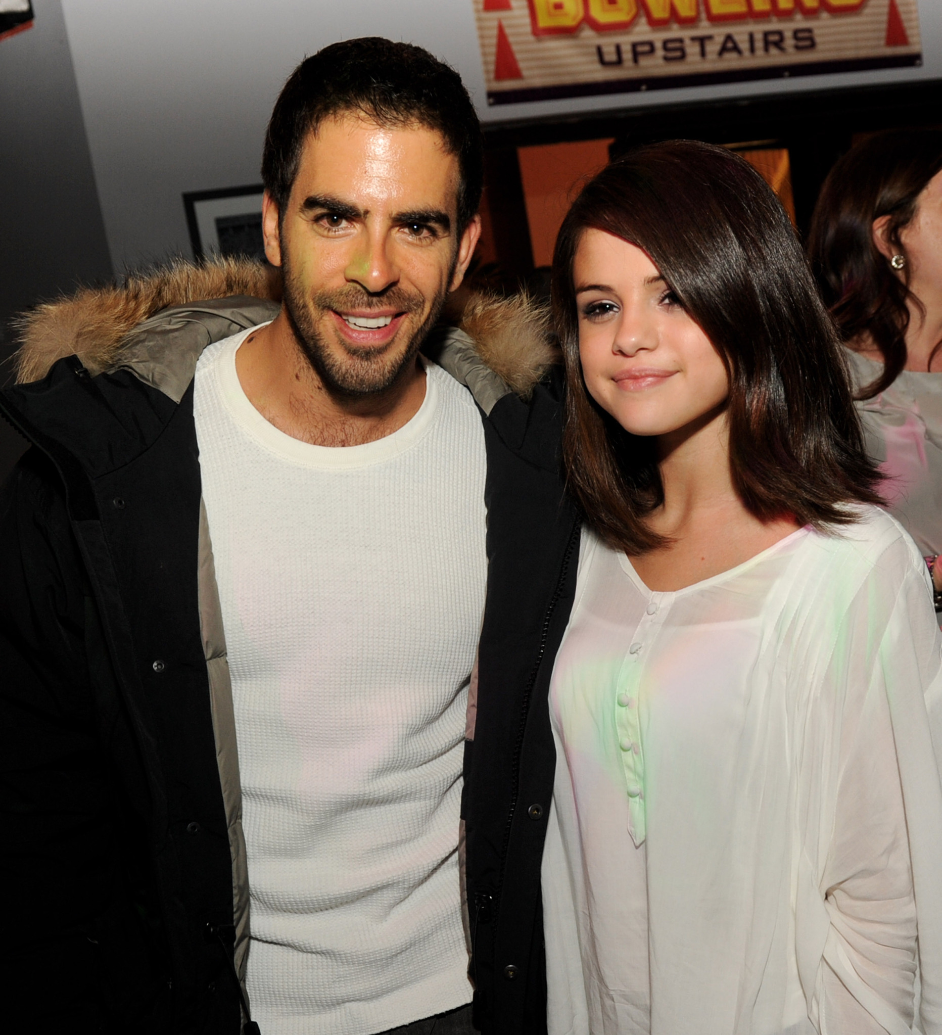 Eli Roth and Selena Gomez at event of Padaras (2011)