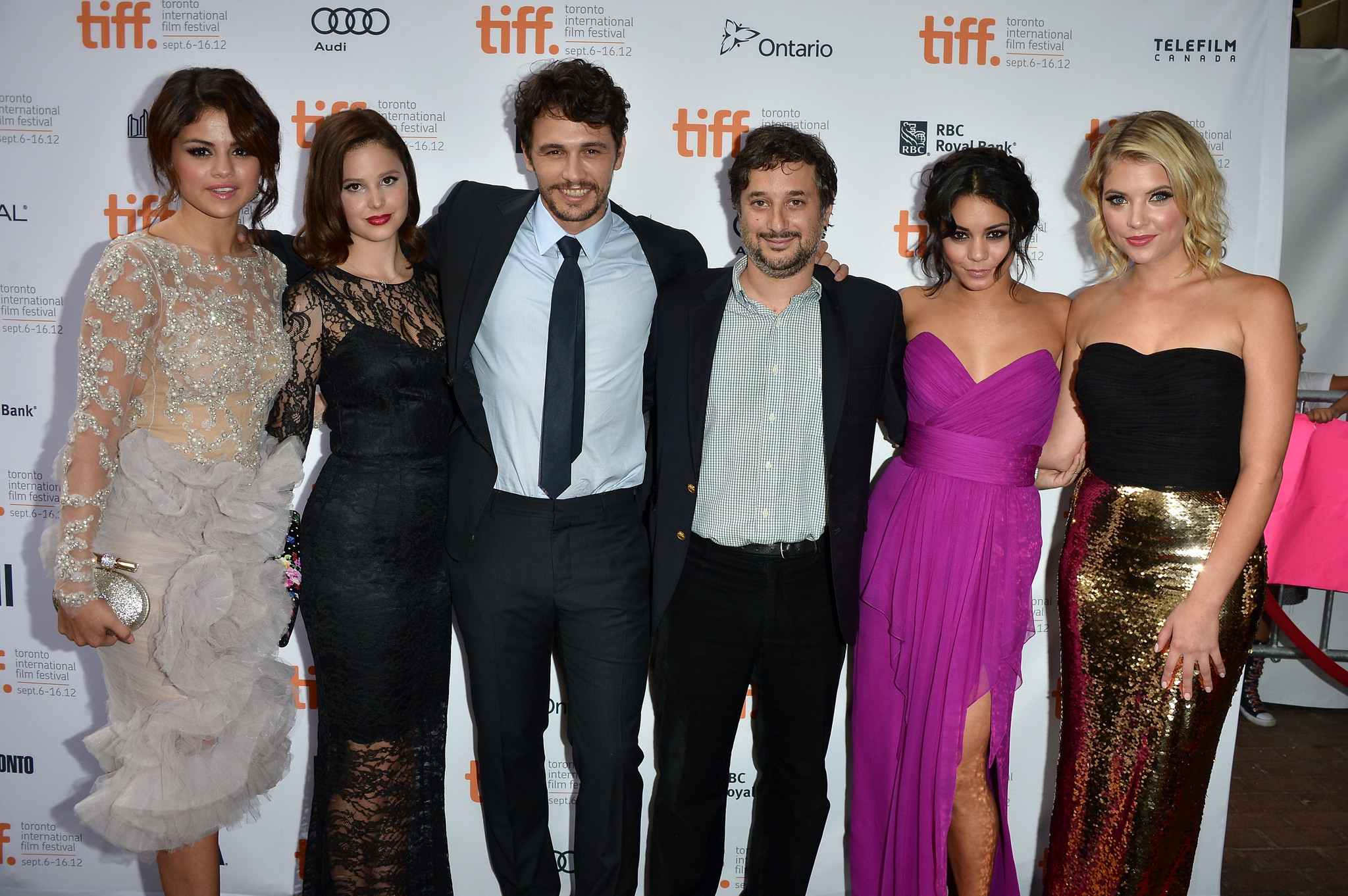 Harmony Korine, James Franco, Vanessa Hudgens, Selena Gomez, Ashley Benson and Rachel Korine at event of Laukines atostogos (2012)