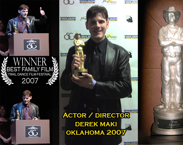 Director/Producer DEREK MAKI accepts the Best Family Film Award for the Trail Dance Film Fest in 2007