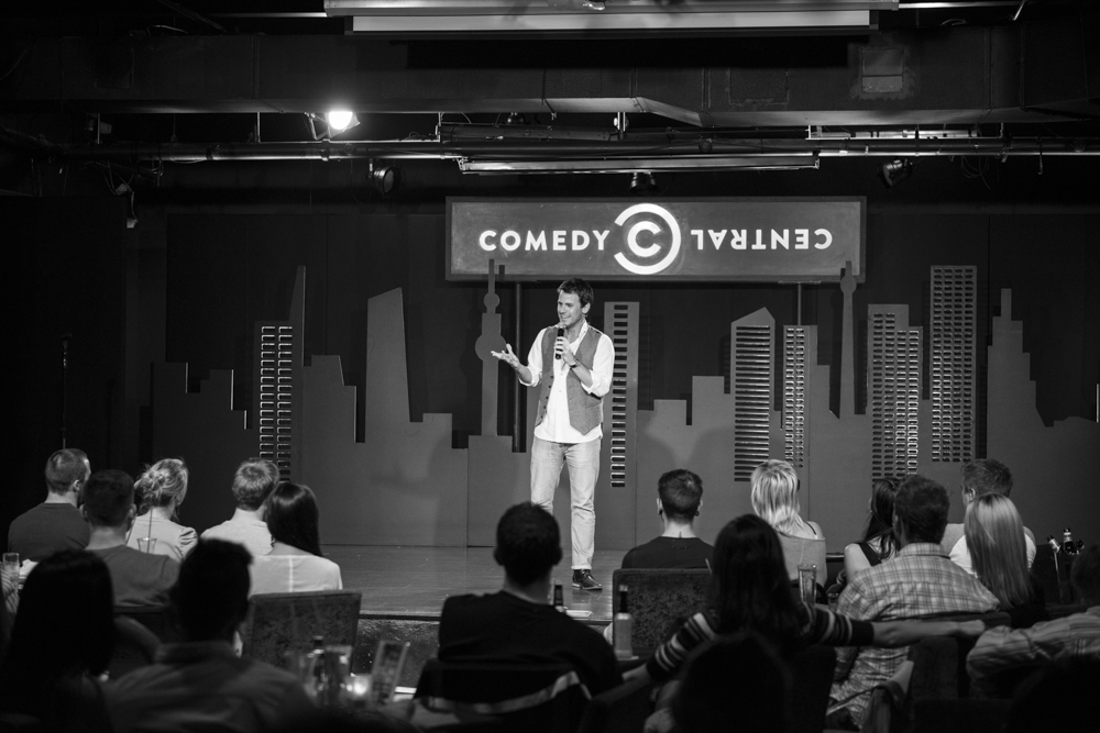 Colin Moss performing on Comedy Central