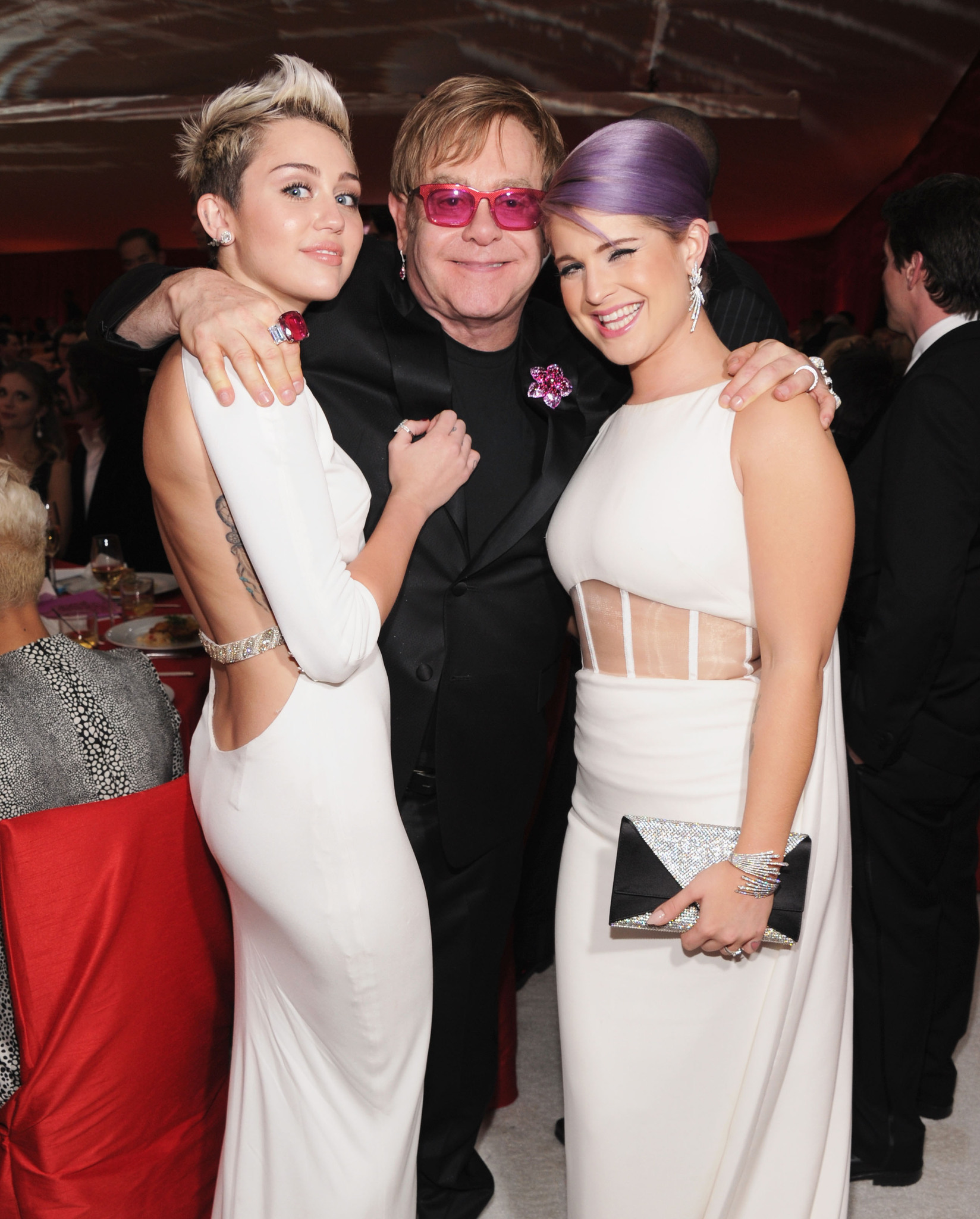 Elton John, Kelly Osbourne and Miley Cyrus