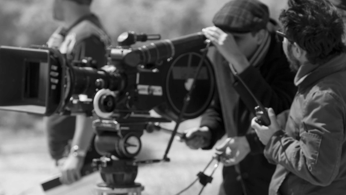 Matthew Mishory, with cinematographer Michael Marius Pessah, on location in the Mojave Desert shooting JOSHUA TREE, 1951: A PORTRAIT OF JAMES DEAN.