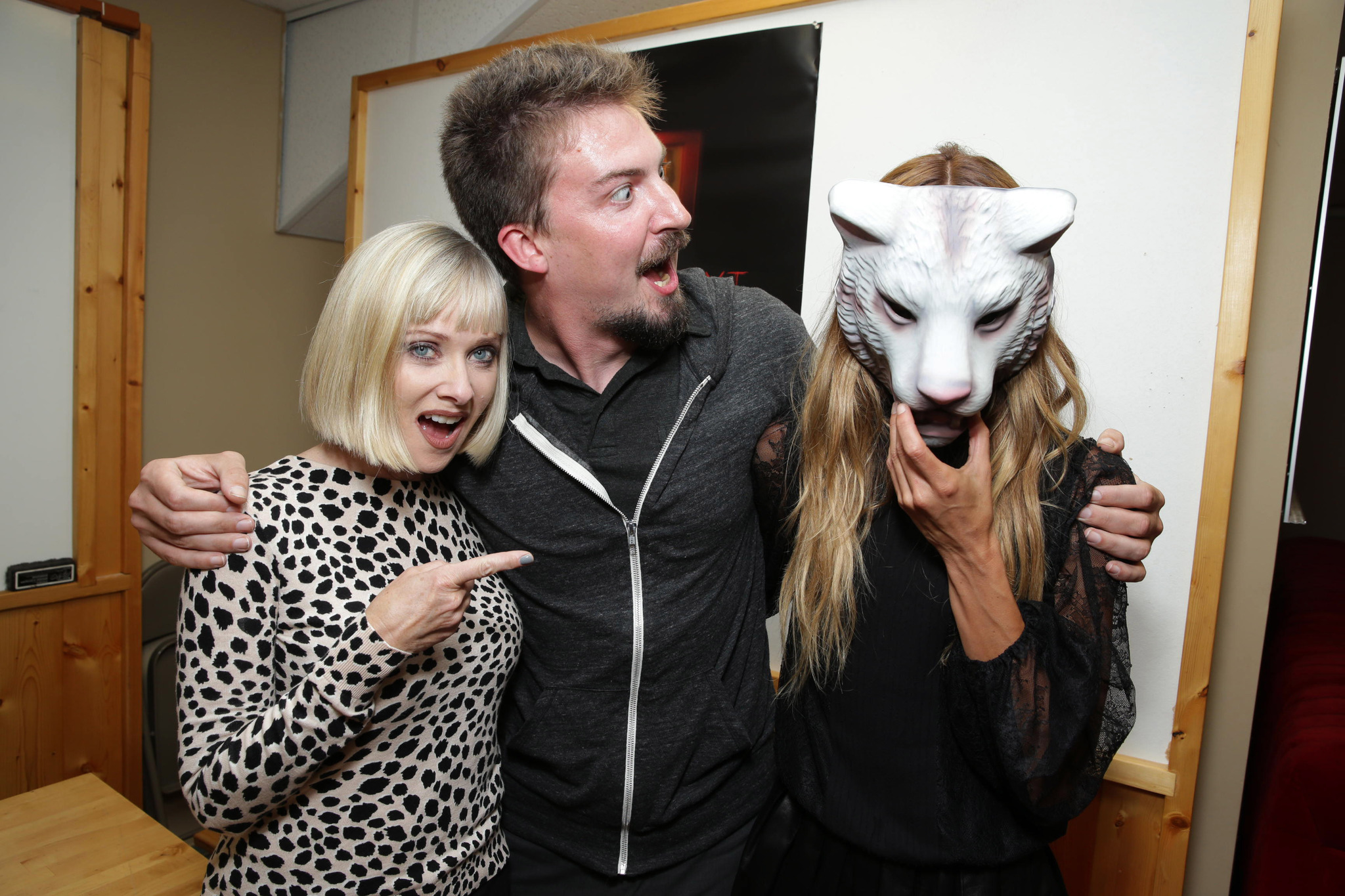 Barbara Crampton, Adam Wingard and Sharni Vinson at event of You're Next (2011)