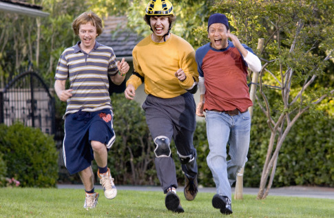 Still of Rob Schneider, David Spade and Jon Heder in The Benchwarmers (2006)