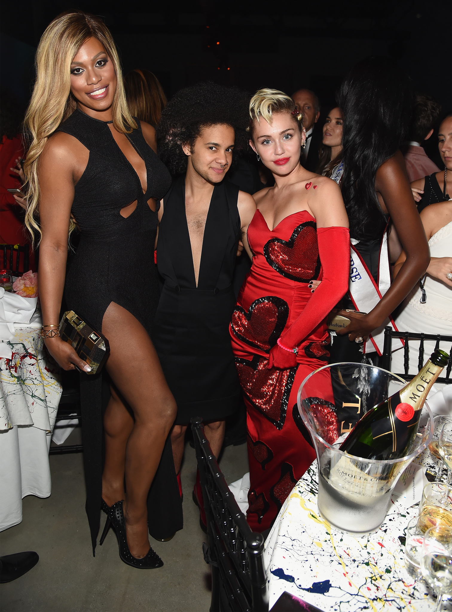 Laverne Cox, Miley Cyrus and Tyler Ford