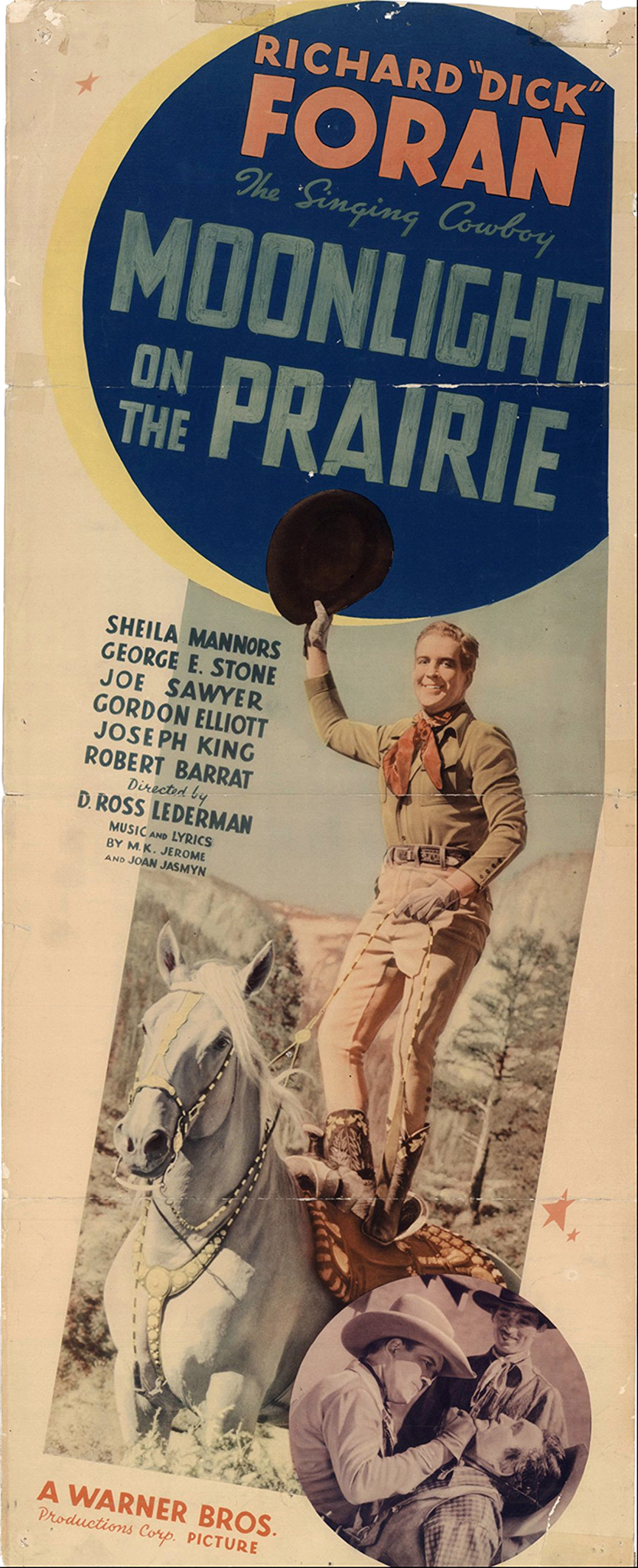 Dick Foran and Smoke in Moonlight on the Prairie (1935)