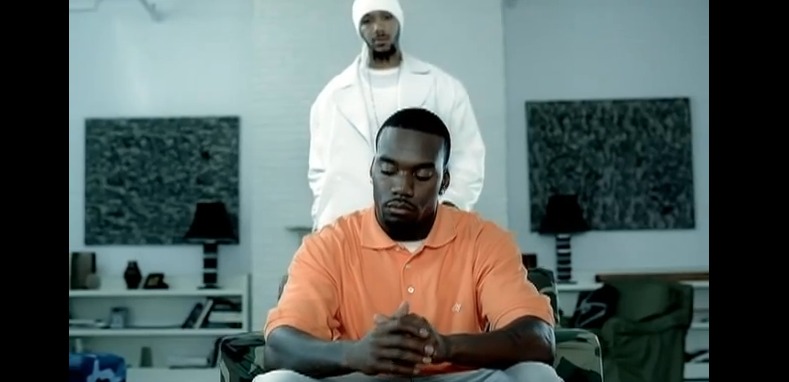 Still of Lyfe Jennings and Tysen Knight on the set of Hypothetically music video.