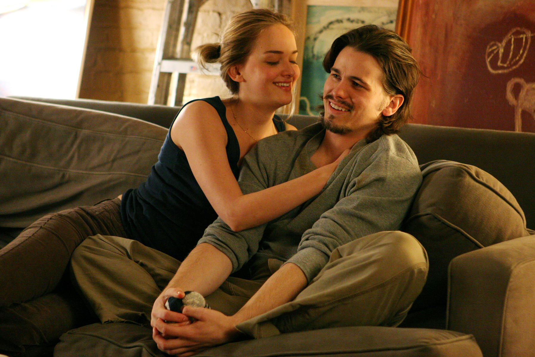 Still of Jason Ritter and Jess Weixler in Peter and Vandy (2009)
