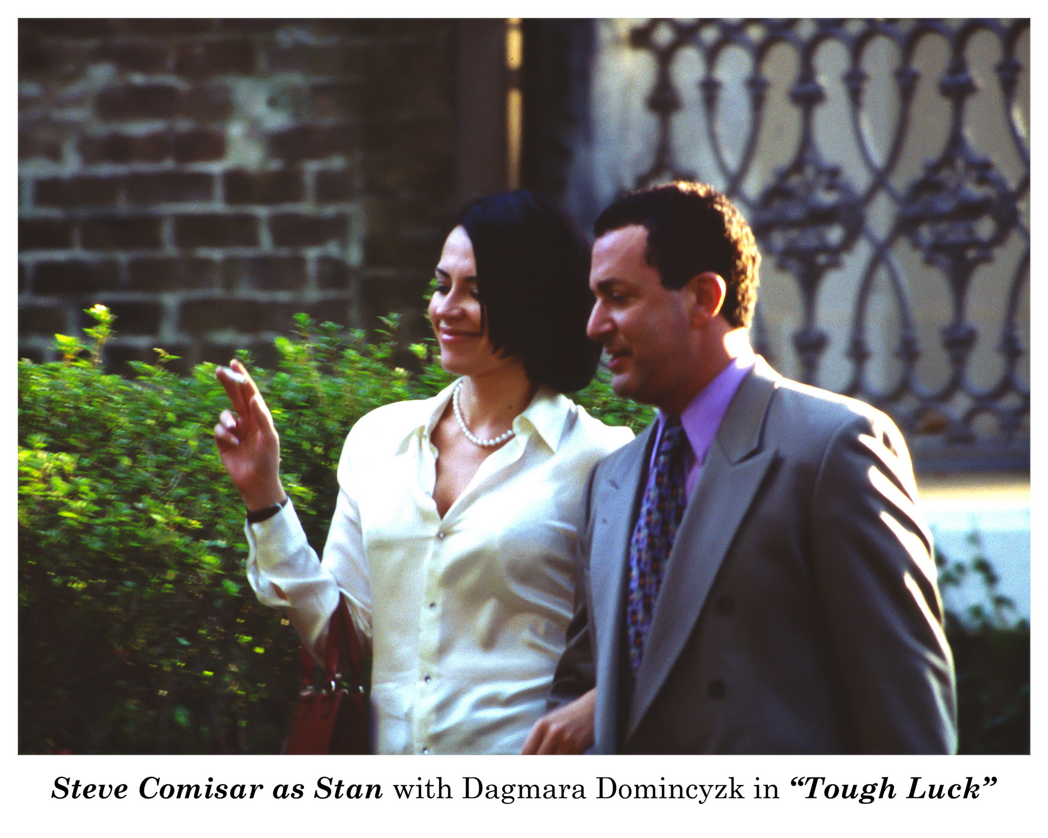 Dagmara Dominczyk and Steve Comisar on the set of Tough Luck