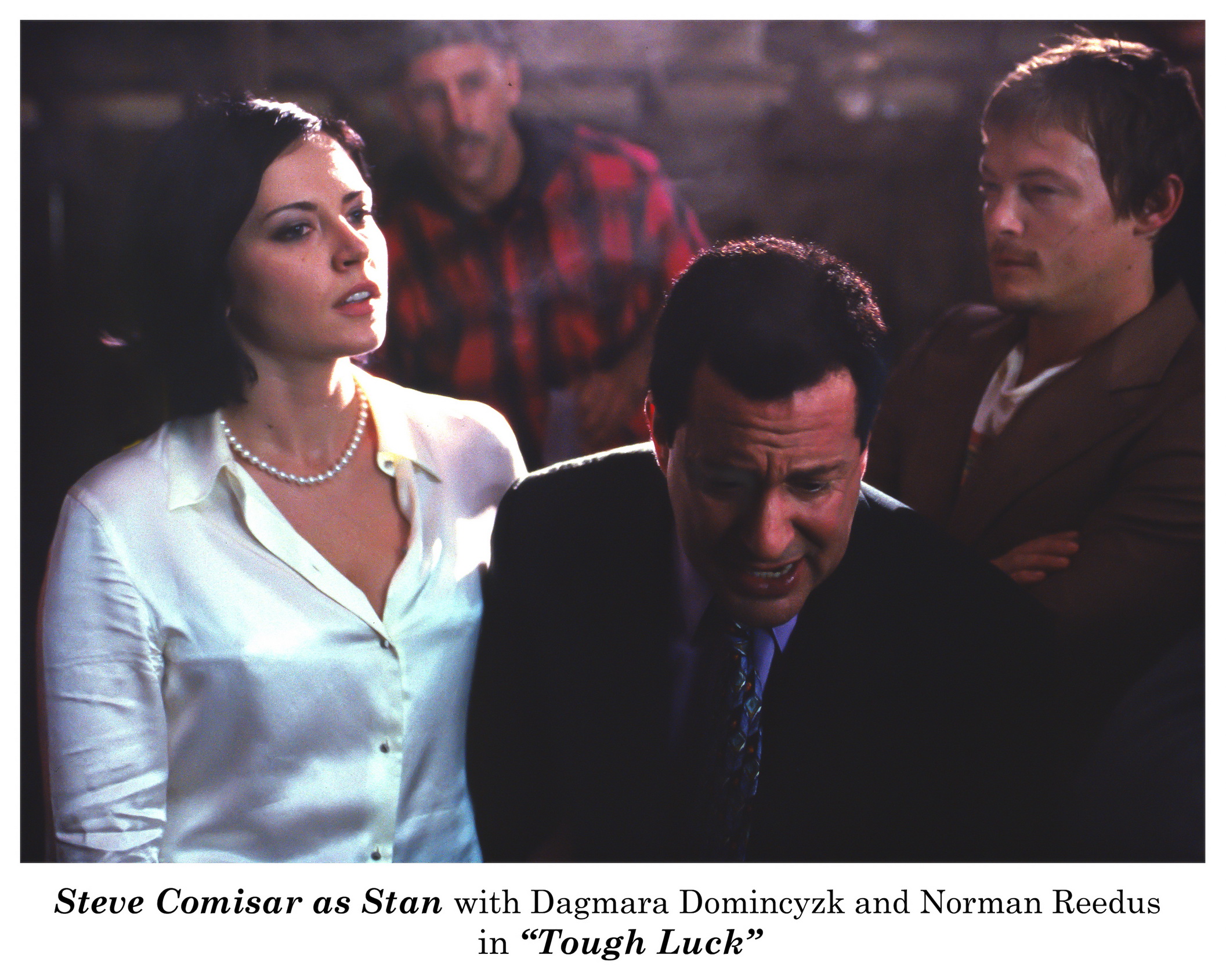Dagmara Dominczyk, Steve Comisar, Norman Reedus on the set of Tough Luck