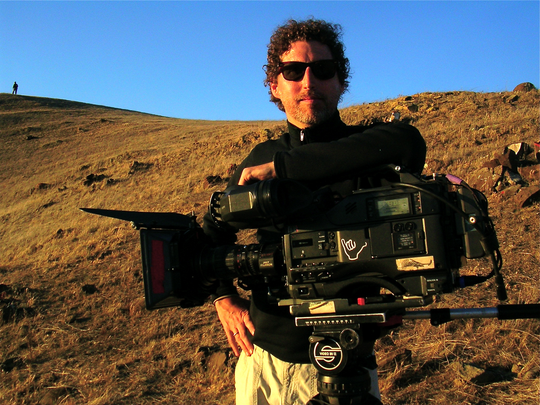 Filming in the California desert.