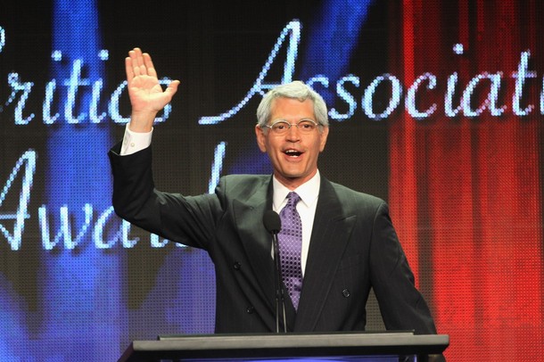 Jeff Petes accepts David Letterman's Career Acheivement Award from the Television Critics Association, July 28, 2012