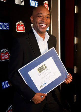 Marc Damon Johnson after his 2010 Obie Awards win.