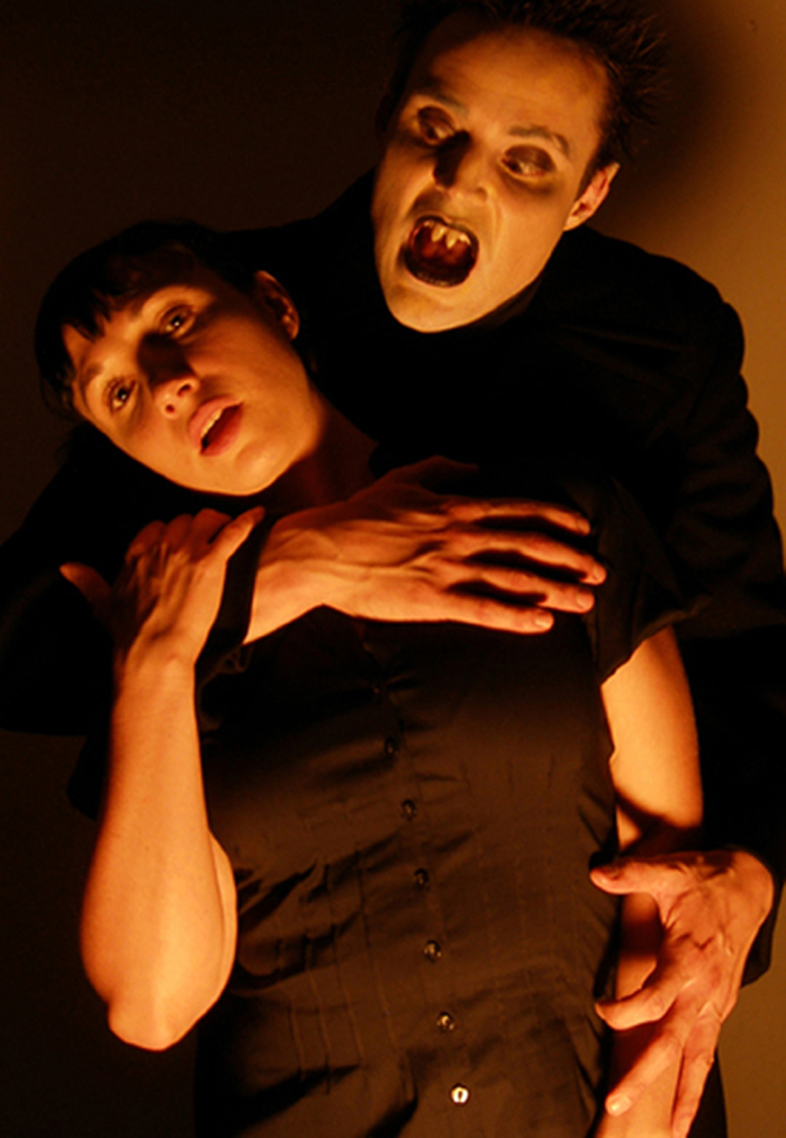 Matt W. Cody as NOSFERATU and Tatiana Gomberg as MINA in the RABBIT HOLE ENSEMBLE production of THE NIGHT OF NOSFERATU in New York.