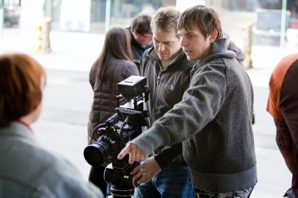 Paul Becker & Loyd Bateman on set.