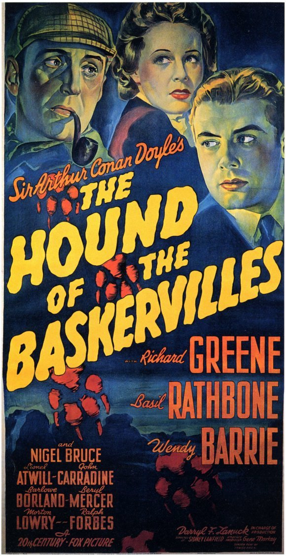 Basil Rathbone, Wendy Barrie and Richard Greene in The Hound of the Baskervilles (1939)