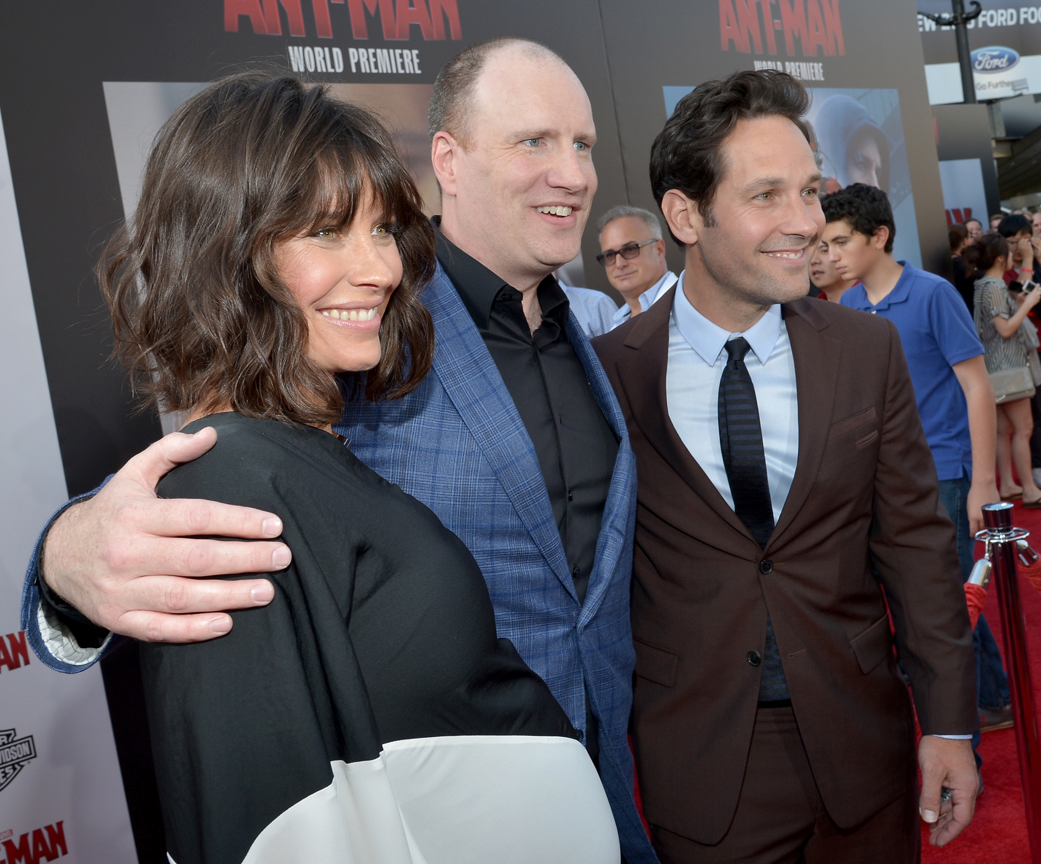 Kevin Feige, Paul Rudd and Evangeline Lilly