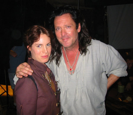 Adrienne Mcqueen with Michael Madsen on the set of Bloodrayne