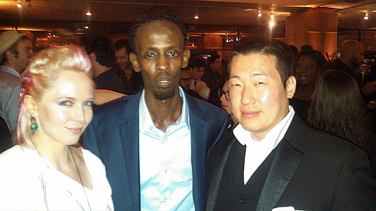 This is me with one of my fellow Captain Phillips cast members, Barkhad Abdi, and with my lovely date, professional cosplayer Toni Darling, at the LA Premiere of Captain Phillips screened at the Academy of Motion Picture Arts and Sciences.