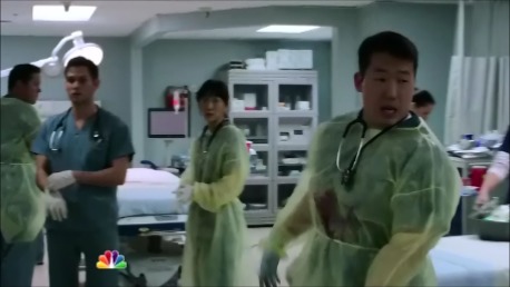 Screenshot of DO NO HARM, Season 1, episode 7, NBC. Director Kate Woods. Portraying the Head ER Doctor. ER DOC: 
