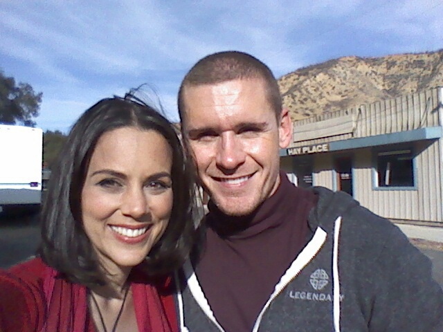 Tessa Munro and Linc Hand on the set of the pilot, 