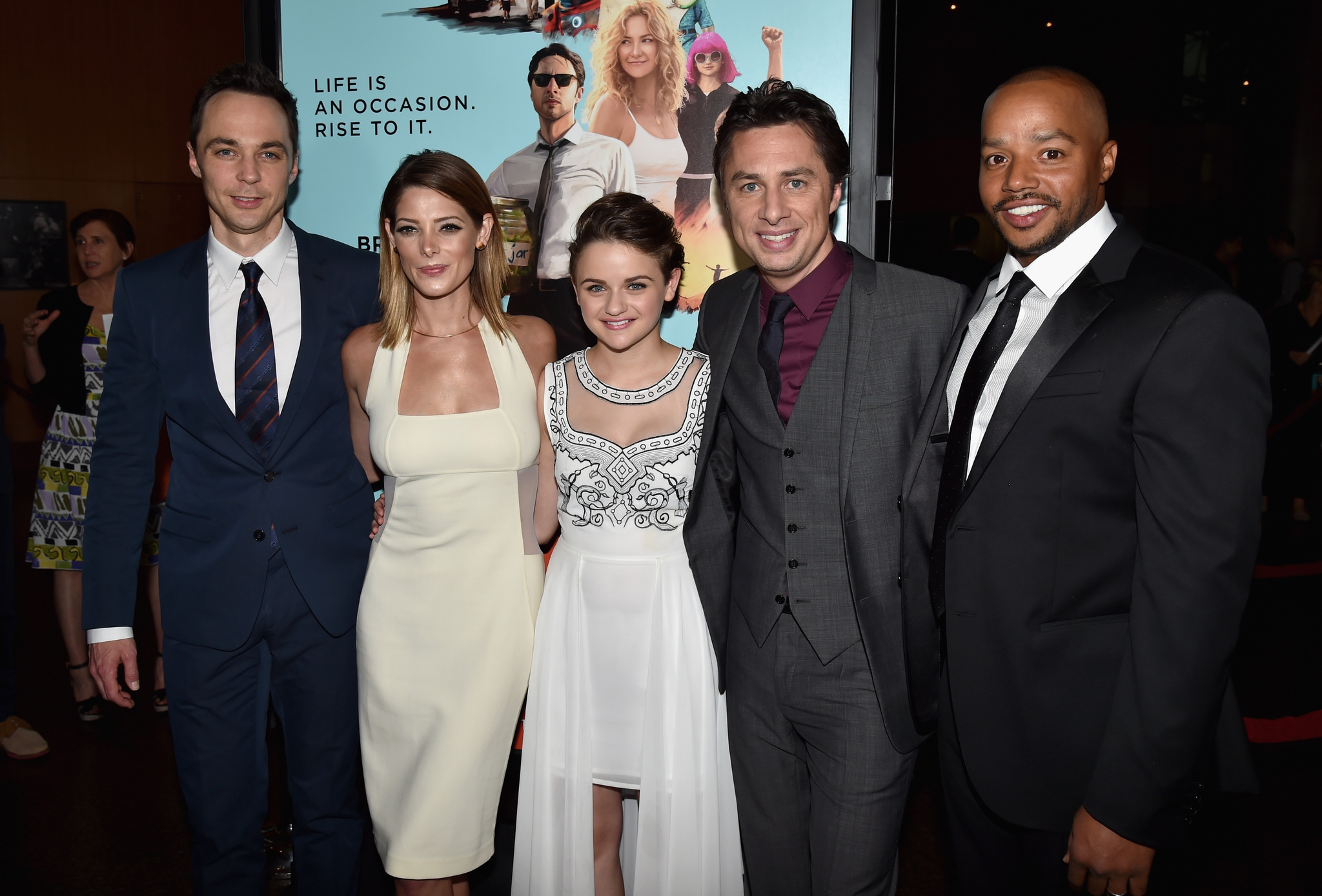 Zach Braff, Donald Faison, Joey King, Jim Parsons and Ashley Greene at event of Wish I Was Here (2014)