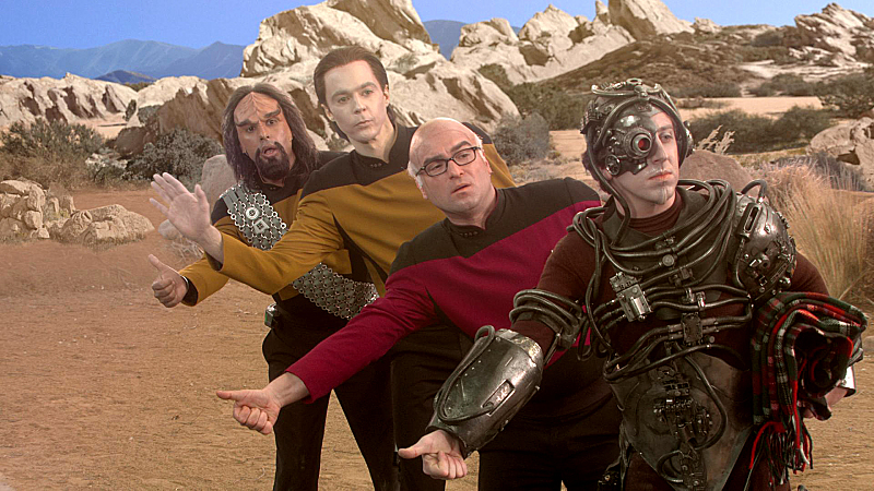 Still of Johnny Galecki, Simon Helberg, Jim Parsons and Kunal Nayyar in Didziojo sprogimo teorija (2007)