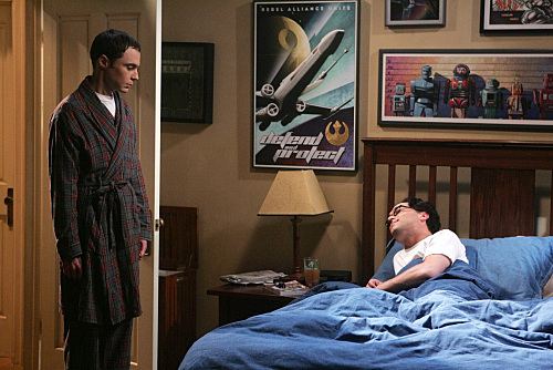 Still of Johnny Galecki and Jim Parsons in Didziojo sprogimo teorija (2007)