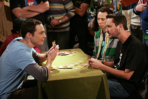 Still of Wil Wheaton, Kevin Sussman and Jim Parsons in Didziojo sprogimo teorija (2007)