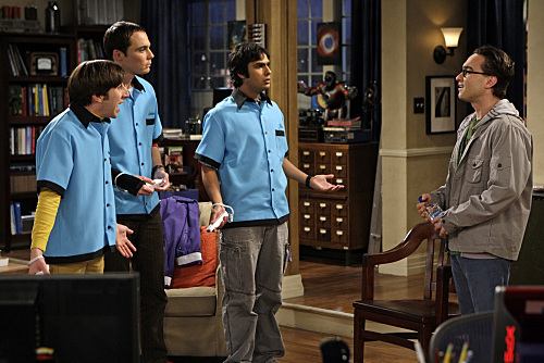 Still of Johnny Galecki, Simon Helberg, Jim Parsons and Kunal Nayyar in Didziojo sprogimo teorija (2007)