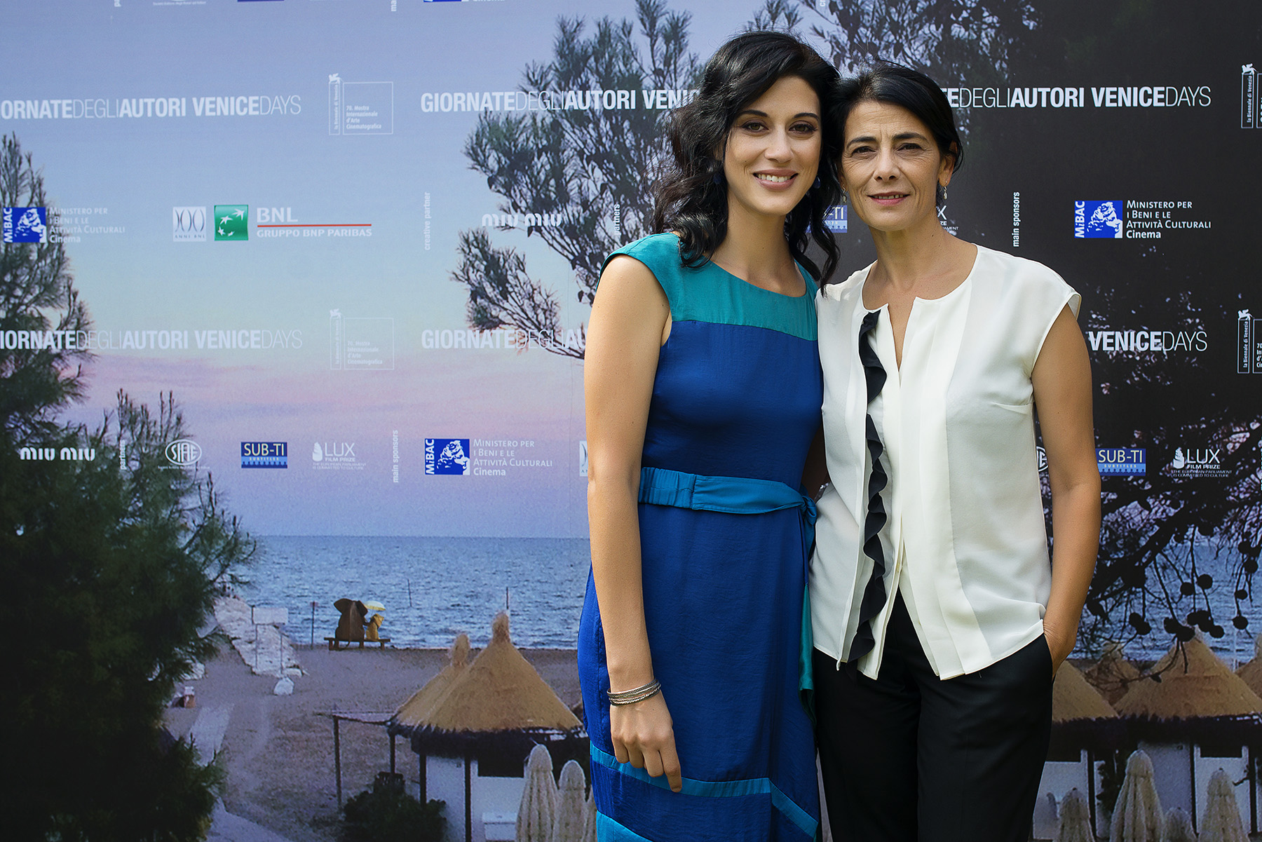Cherien Dabis and Hiam Abbass at the 2013 Venice Film Festival.